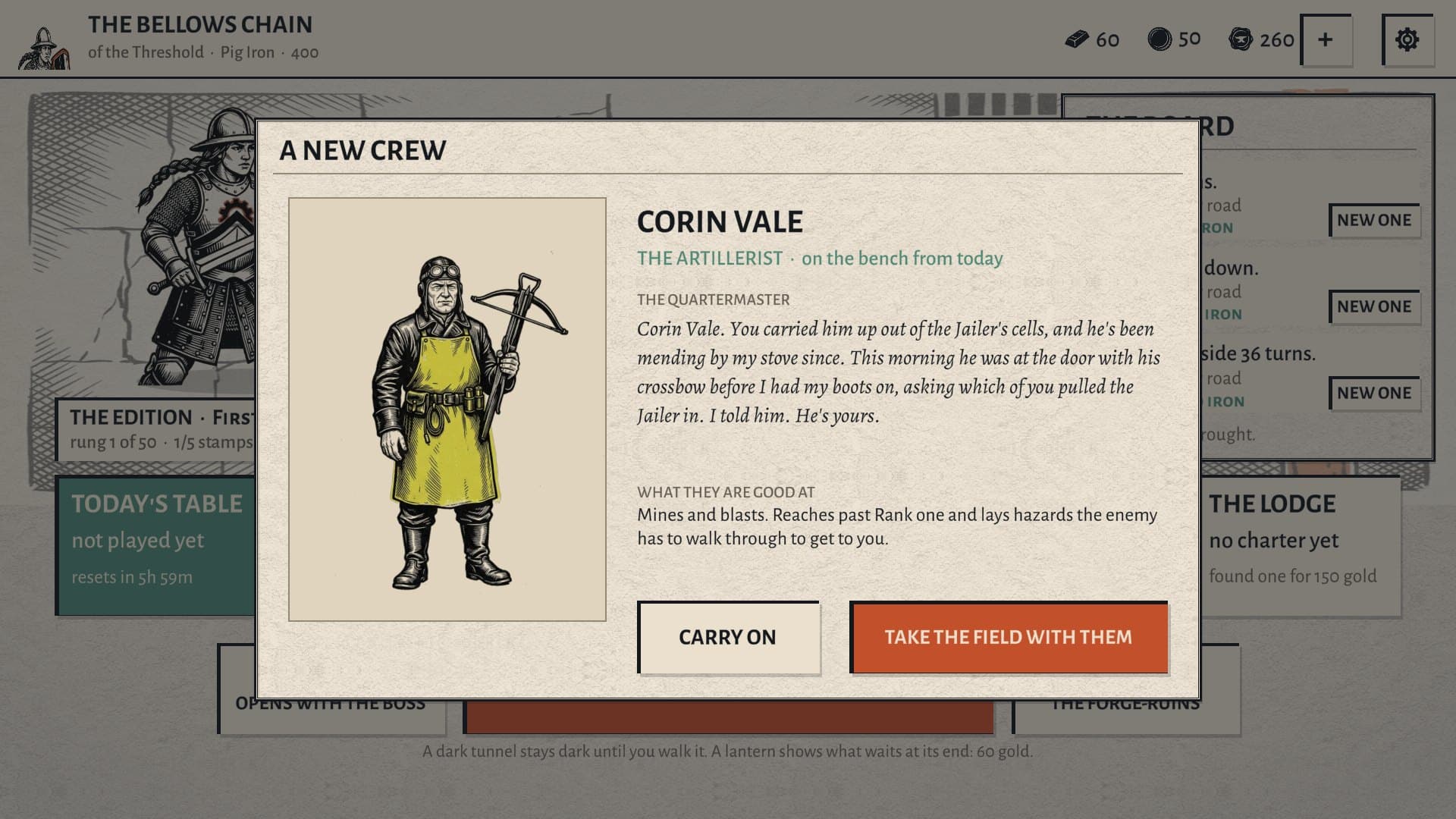 Recruit a new crew in town